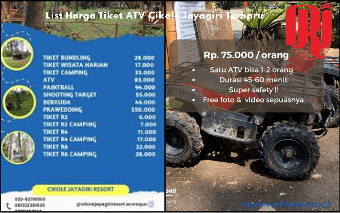 List Harga Tiket ATV Cikole Jayagiri Terbaru